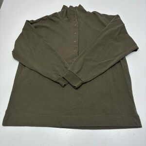 Woolrich Women's L Henley Pullover Top  Army‎ Green Long Sleeve Casual outdoor